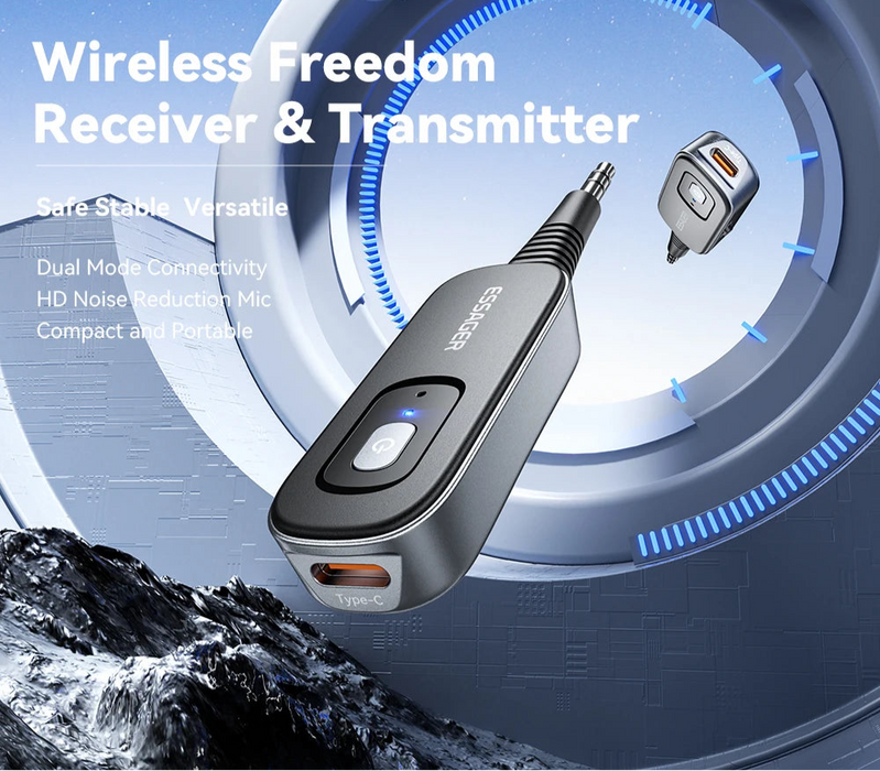 2-In-1 Bluetooth Audio Receiver Transmitter Wireless Bluetooth 5.1 3.5Mm Aux Audio Adapter Stereo For Earphones Tv Car