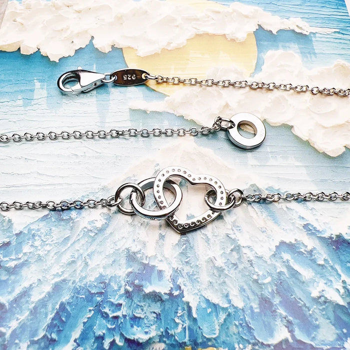 925 Sterling Silver Timeless Love Heart Necklace Romantic Gift