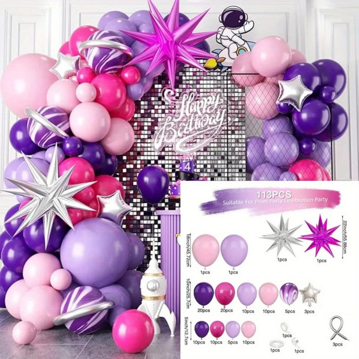 113Pcs Explosive Star Balloon Garland Arch Set Wedding Birthday Party Anniversary Decoration Indoor And Outdoor Decoration