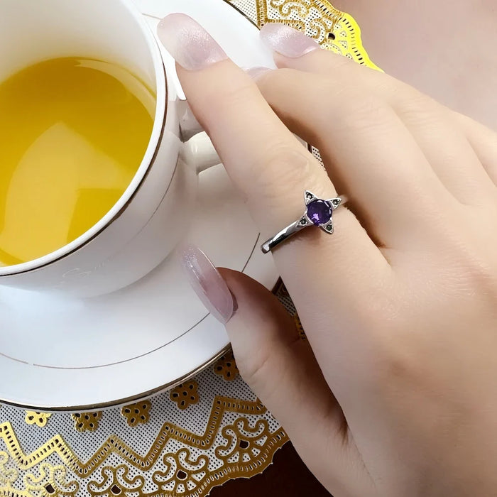 925 Sterling Silver Colourful Stone Flower Ring Jewelry For Women