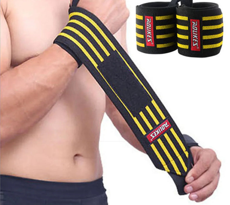 Pair of Weightlifting Wrist Wraps Gym Straps For Powerlifting & Strength Training