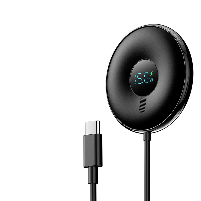 15W Magnetic Wireless Charger For Iphone 16 15 14 Pro Max Digital Display Wireless Charging Pad For Macsafe For Airpods