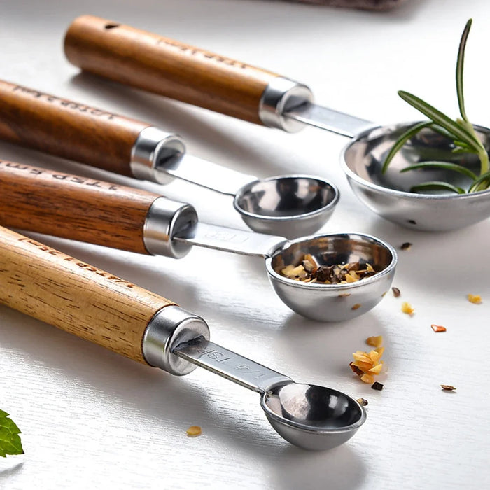 4 / 8 Piece Stainless Measuring Cups & Spoons Set For Baking
