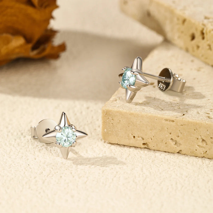 925 Sterling Silver D Colour Moissanite Stud Earrings In