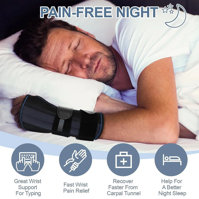 Adjustable Wrist Brace For Carpal Tunnel Relief Night Support With 3 Stays