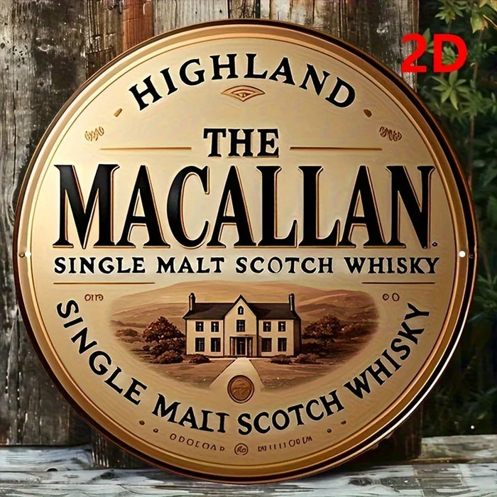 Vintage 2D Wooden Sign 7.8X7.8 Inch Malt Scotch Whisky Design
