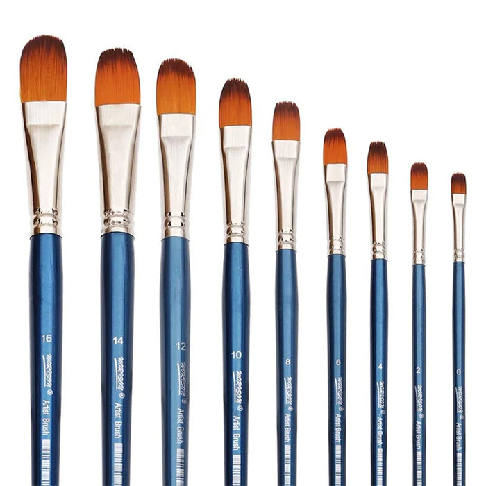 9 Piece Professional Artist Brush Set For Acrylic Oil Watercolour Gouache Painting
