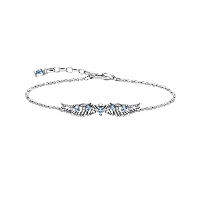 925 Sterling Silver Blue Phoenix Wing Bracelet Chain For Women Boho
