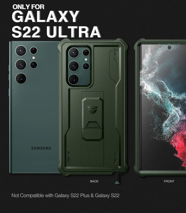For Samsung Galaxy S22 Ultra 5G Full Body Bumper Military Grade Armor Shockproof Shell Case With Built In Screen Protector