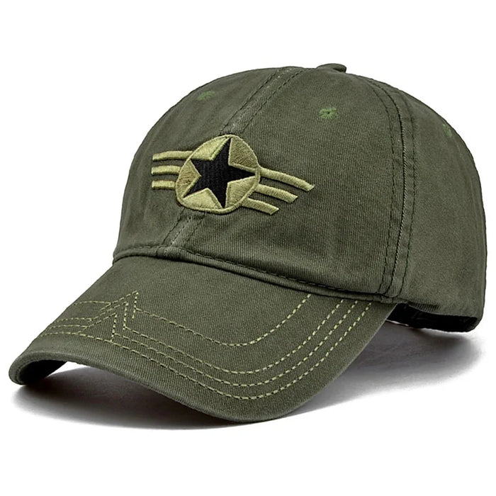Embroidered Five Star Wings Baseball Cap Adjustable Sun Hat