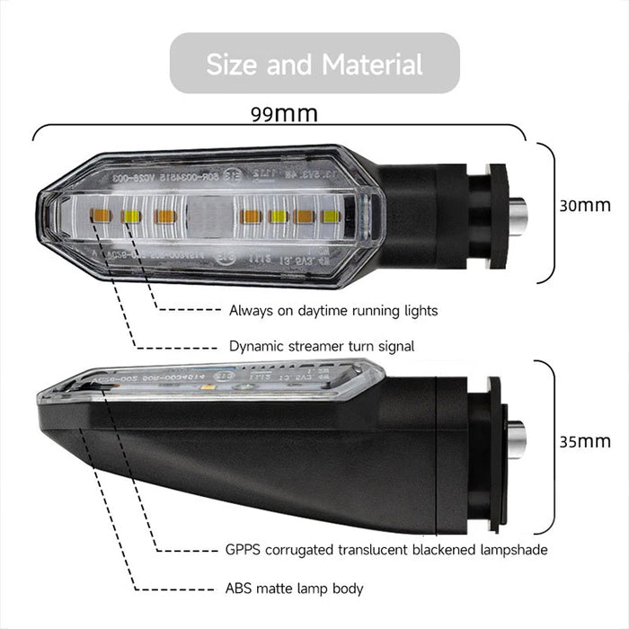 12V Motorcycle Led Turn Signal Lights Amber Flashing Indicators 2Pcs