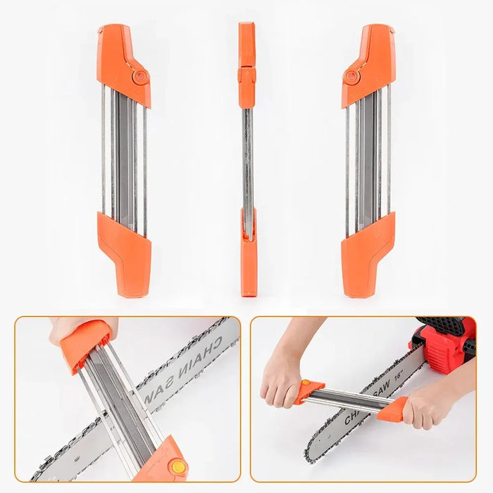 2 in 1 Chainsaw Sharpener Tool with Whetstone Fits 4.0 5.5mm Chains