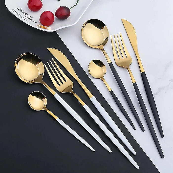 30 Piece Stainless Steel Cutlery Set For Western Dining Mirror Finish