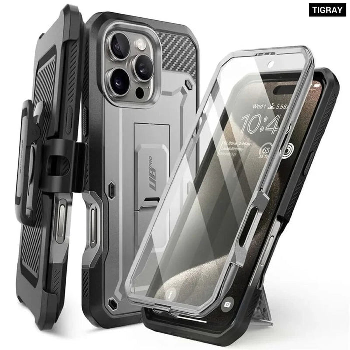 For Iphone 16 Pro Max 6.8" Ub Pro Full-Body Heavy Duty Rugged Phone Case With Built-In Screen Protector