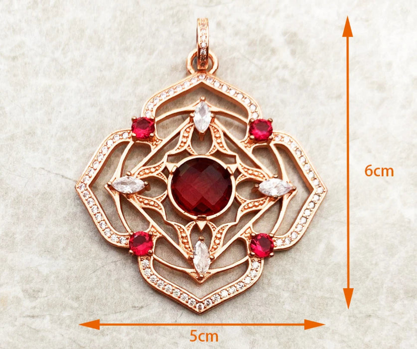 925 Sterling Silver Aztec Tiger Chakra Amulet Pendant Mythical Compass Jewelry For Women & Men