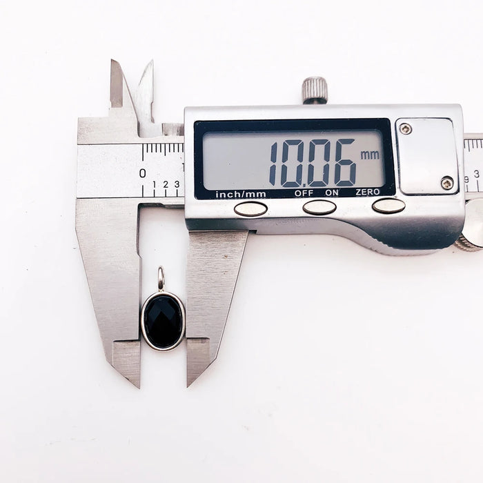 925 Sterling Silver Black Crystal Oval Pendant Fashion Jewelry For Women