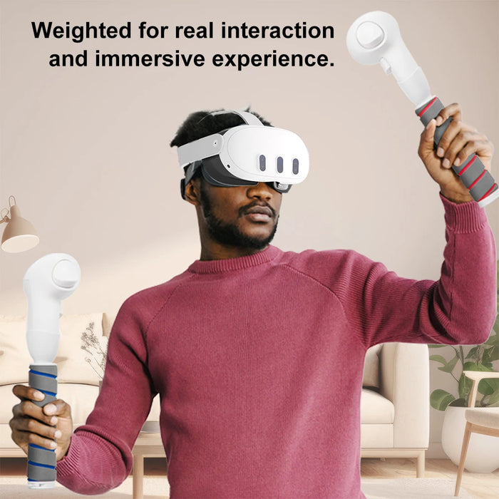 Vr Controller Extension Grip For Meta Quest 3S / Quest 3 Vr Handle Attachments Gaming Accessories Anti-Collision Long Arm Handle