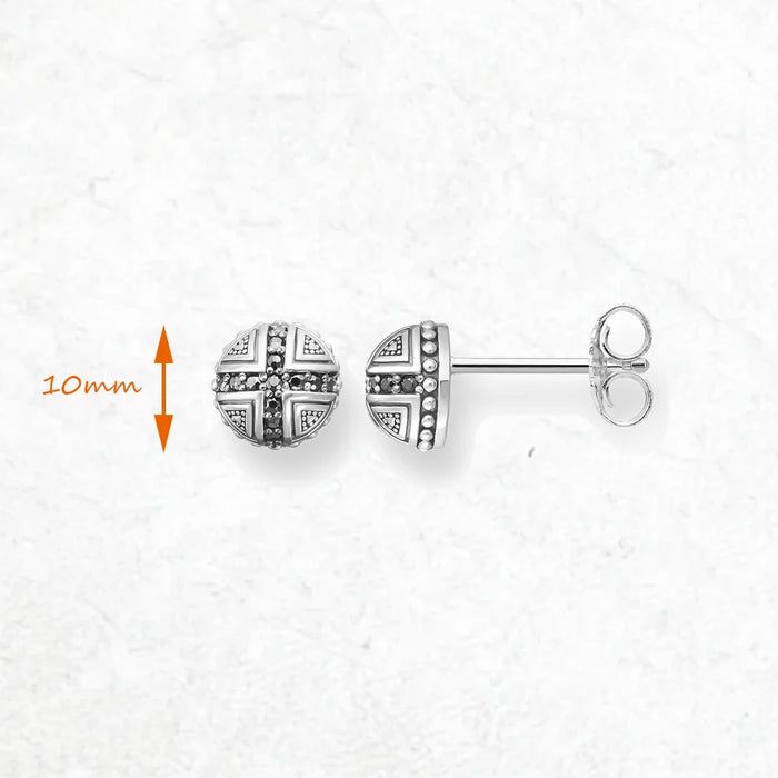 925 Sterling Silver Vintage Cross Stud Earrings