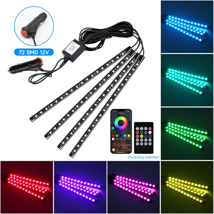 Rgb Car Interior Led Light Kit Remote Control
