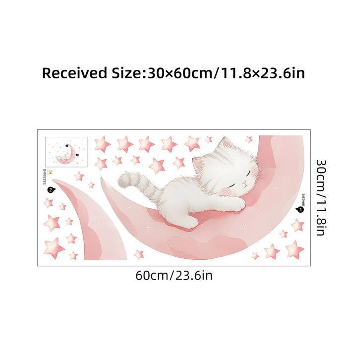 Adorable Cat Sleep Wall Stickers For Kids Room