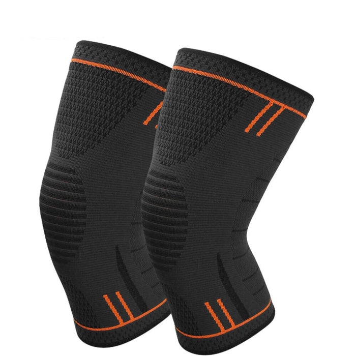 Pair of Breathable Compression Knee Support Sleeve Gym & Sports Protector