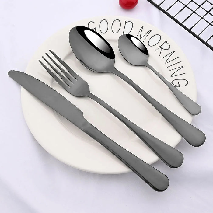 24 Piece Stainless Steel Rainbow Flatware Set