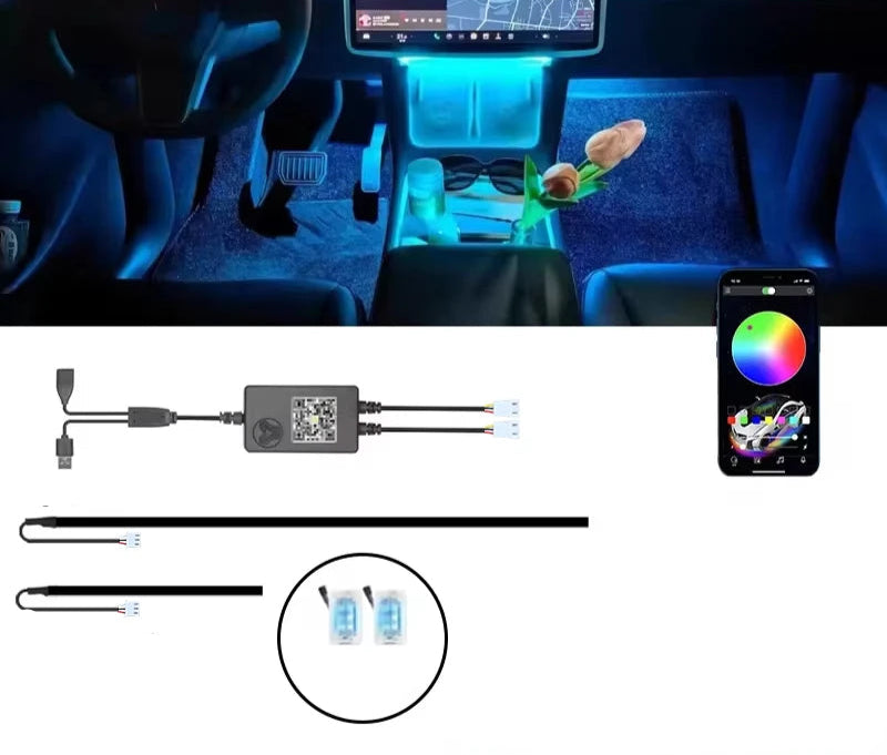 60S Auto Off Car Ambient Light For Tesla Model 3 Y S X