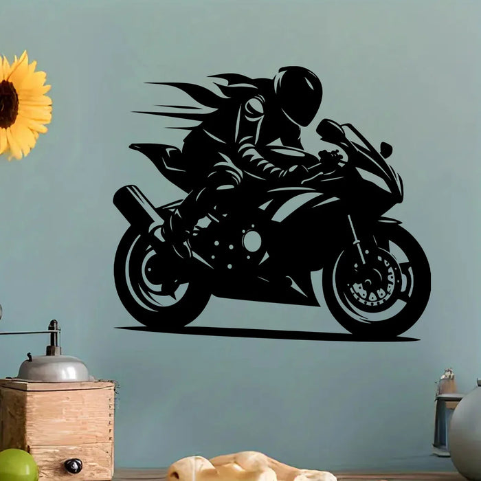 Motorcycle Rider Silhouette Wall Stickers For Room Decor