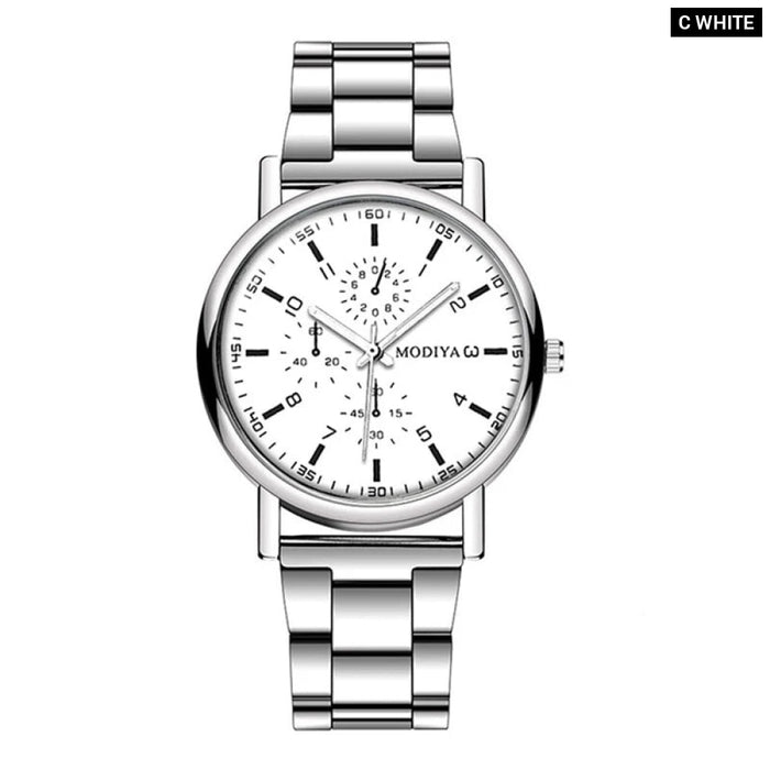 Silver Alloy Mens Casual Quartz Watch