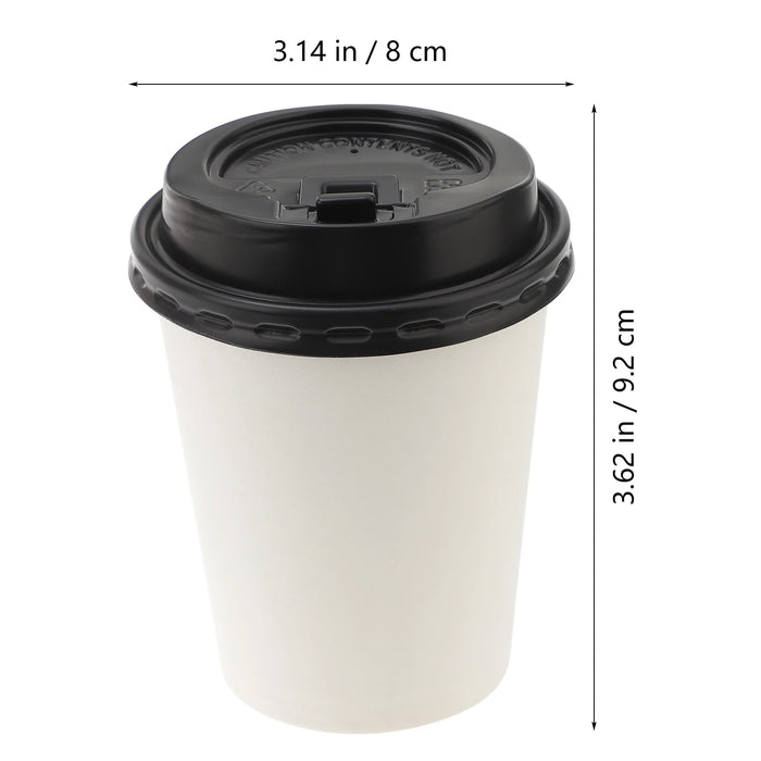 50 Disposable Coffee Cups Insulated Double Layer Paper Milk Tea Cafes Parties