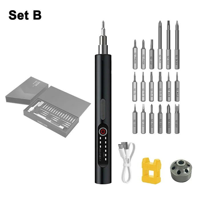 18 / 24 In 1 Electric Screwdriver Kit For Mobile Repair 3 Torque Settings Led Light