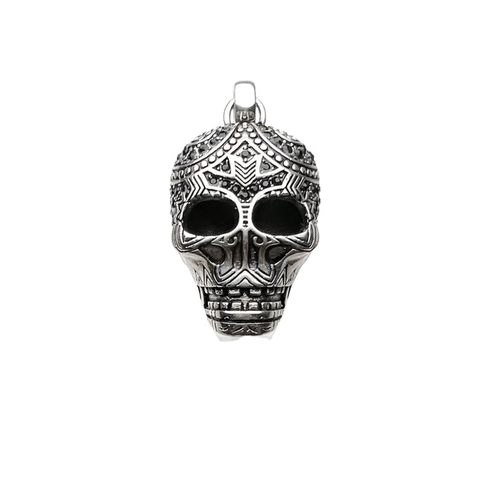 925 Sterling Silver Maori Skull Pendant Ethnic Jewelry For Men & Women