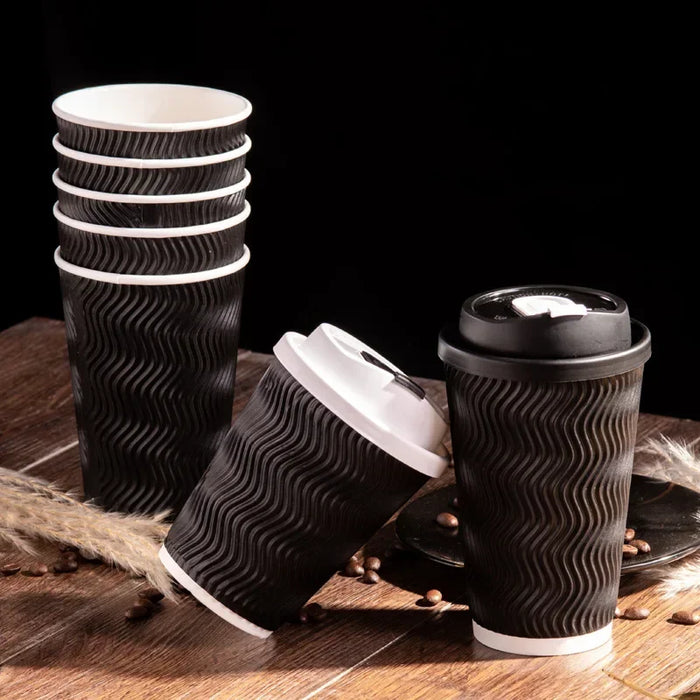 Convenient Disposable Coffee Cups With Lid And Straws