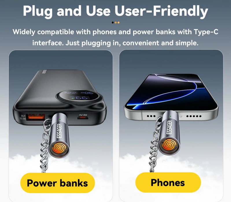 Typec Mini Cigarette Lighter Tungsten Wire Blowing Safety And Energy Saving Without Charging Can Be Carried On The Plane