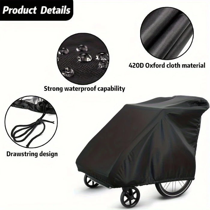 Waterproof Bicycle Trailer Cover With Sun Protection 140 X 84 X 100 Cm