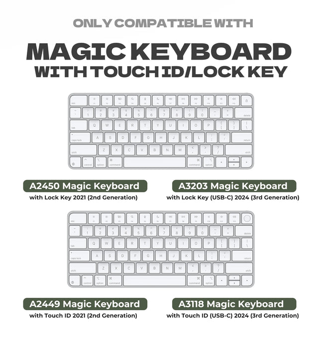 For Apple Magic Keyboard Hard Dust-Proof Protective Leather Keyboard Travel Storage Case With Touch Id / Lock Key