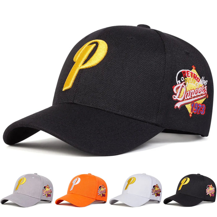 Adjustable Unisex P Letter Embroidered Baseball Cap Spring / Autumn Outdoor Casual Hat