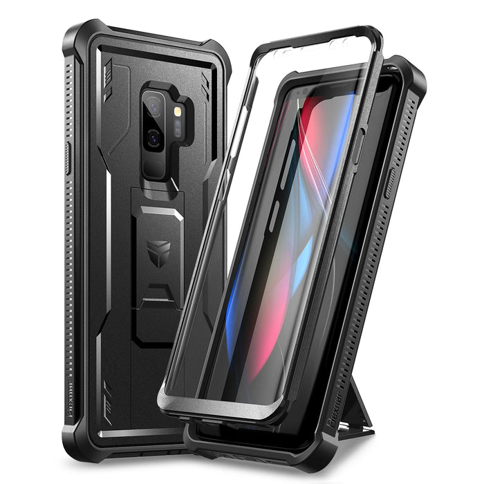 For Samsung Galaxy S9 Plus 360 Degree Protection Hard 2 In 1 Bumper Grade Shockproof Case With Built-In Screen Film
