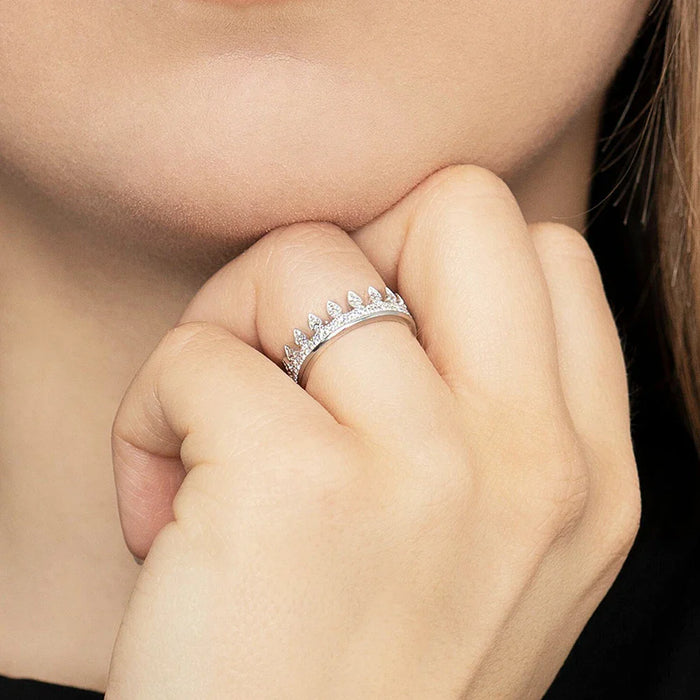925 Sterling Silver Queen Crown Ring Romantic Gift For Women
