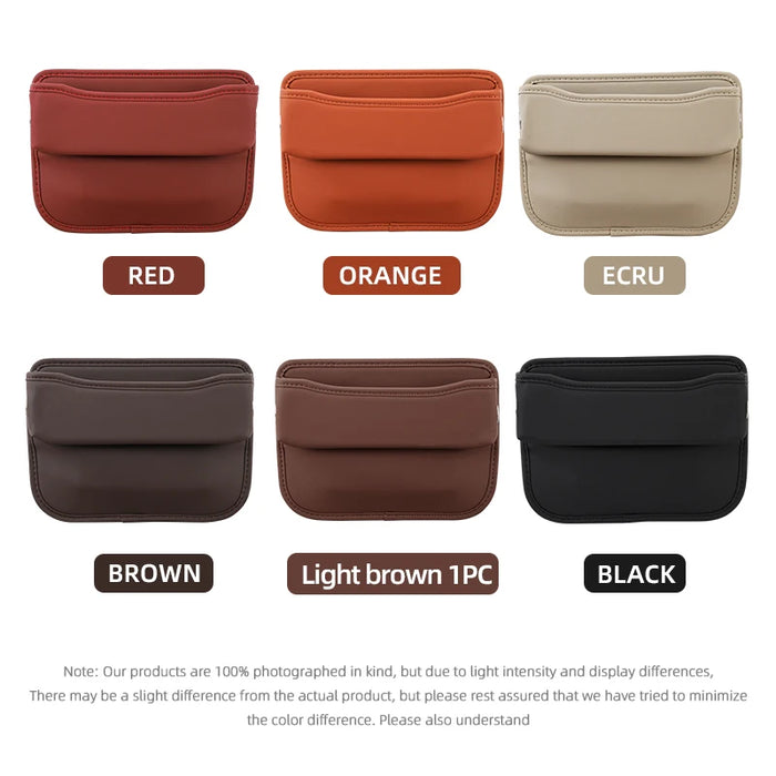 Car Seat Gap Organizer Pu Leather Storage Pocket For Keys Wallet Cup Phone Fits Most Vehicles