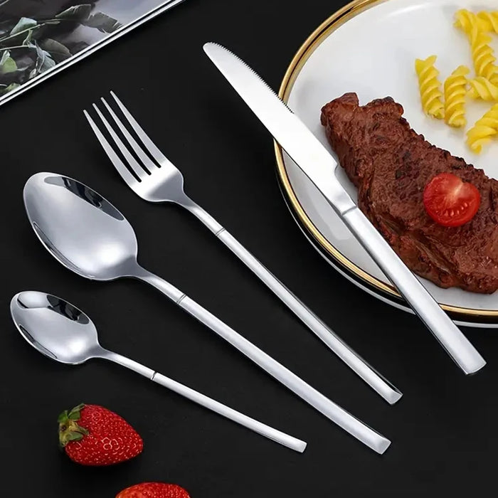 6 / 30 Piece Stainless Steel Tableware Set High End Silver Cutlery For Kitchen & Restaurant