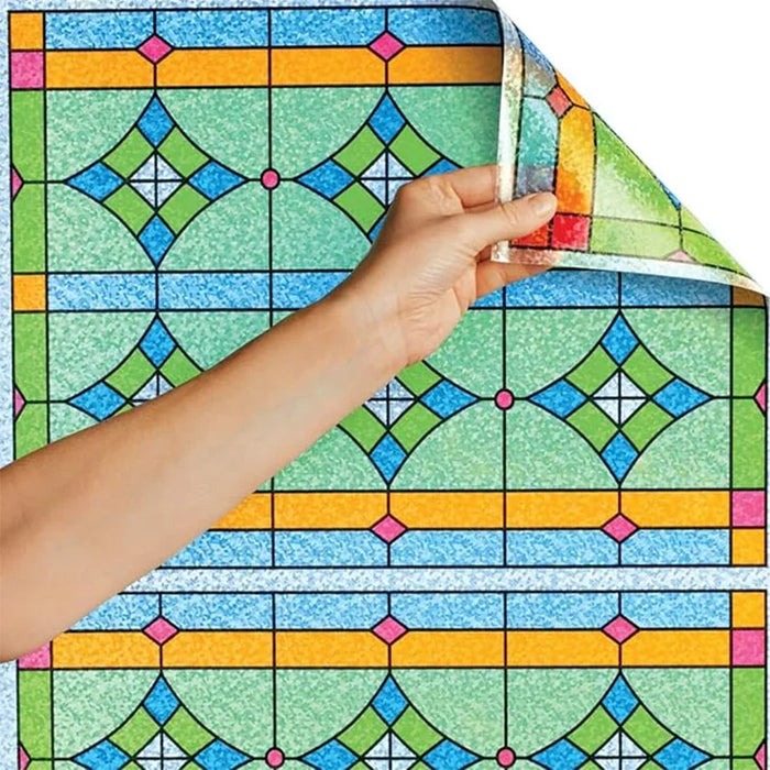 Decorative Privacy Glass Film - Stained Heat Transfer Frosted Window Sticker For Kitchen Door