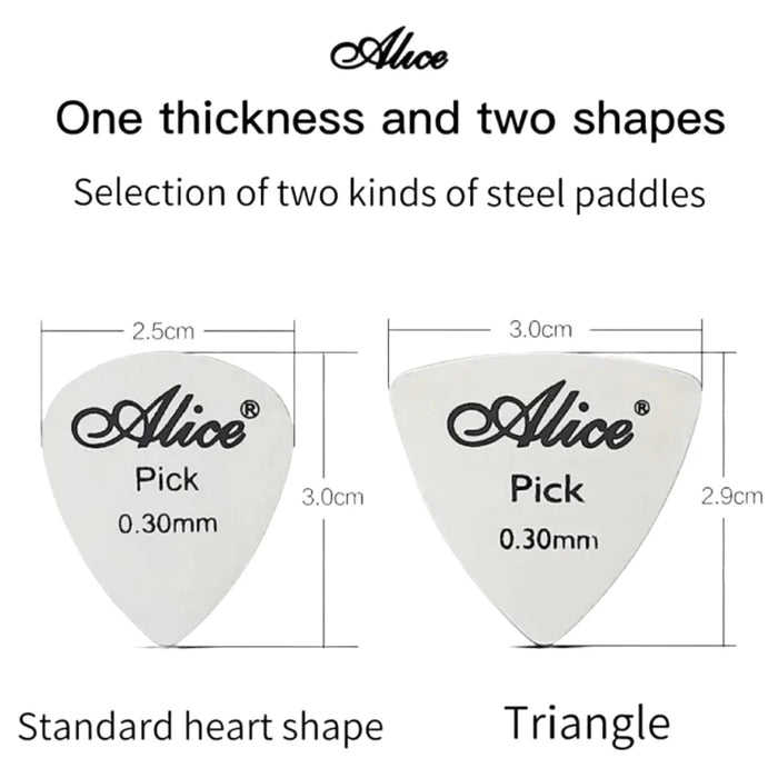 10Pcs Durable 0.3Mm Metal Guitar Picks Silver Colour