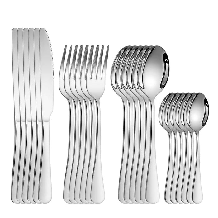 4 / 6 / 16 / 24 Piece Stainless Steel Cutlery Set For Family Dinner Or Hotel