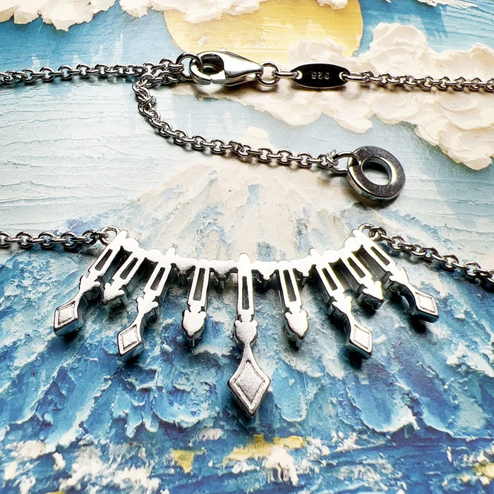 925 Sterling Silver Romantic Gift Sun Rays Necklace Fine Jewelry For Women