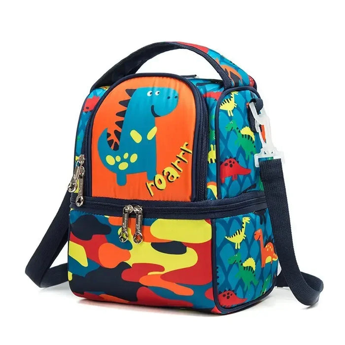 Kids Insulated Lunch Bag With Adjustable Strap High Capacity Bento Box For School Mermaid Sequin Design