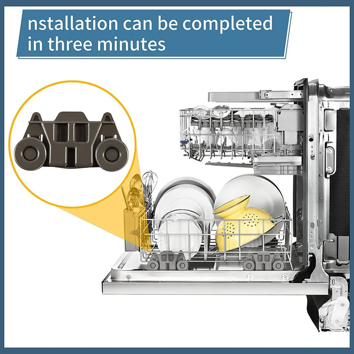 4 Pieces Dishwasher Wheels Lower Rack W10195416 W / 1.59 Inch Diameter Wheels Ps11722152 Ap5983730