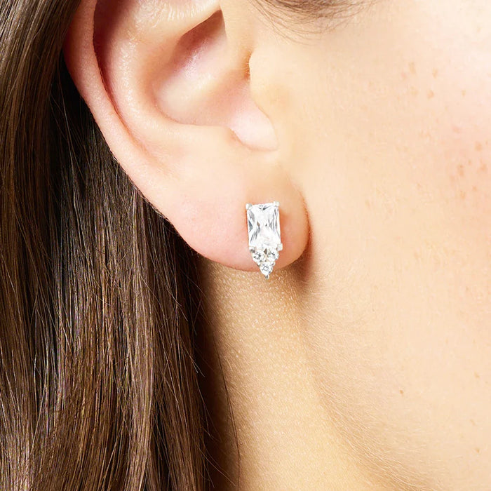 925 Sterling Silver Stylish Ear Studs For Women Elegant Design