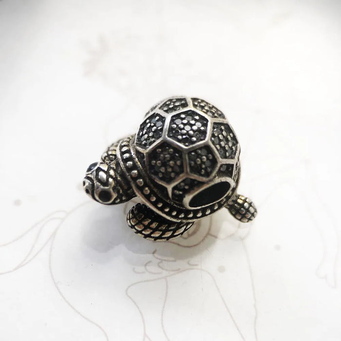 925 Sterling Silver Dark Green Turtle Beads Europe Jewelry For Women & Men