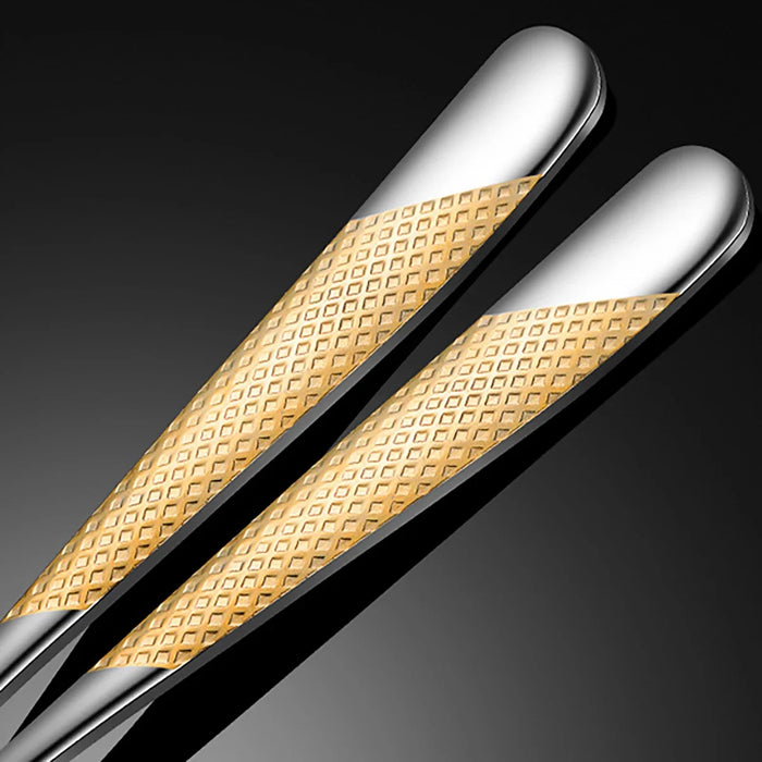 16 Piece Stainless Steel Gold Plated Cutlery Set For Western Dining